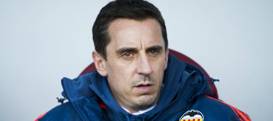 Gary Neville, durante el partido contra el Eibar Gary Neville, durante el partido contra el Eibar