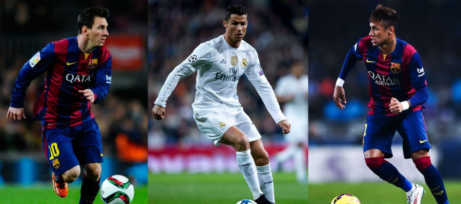 Leo Messi, Cristiano Ronaldo y Neymar Leo Messi, Cristiano Ronaldo y Neymar
