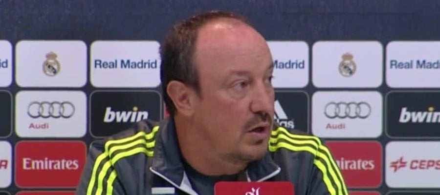 Rafa Benítez, durante la rueda de prensa Rafa Benítez, durante la rueda de prensa