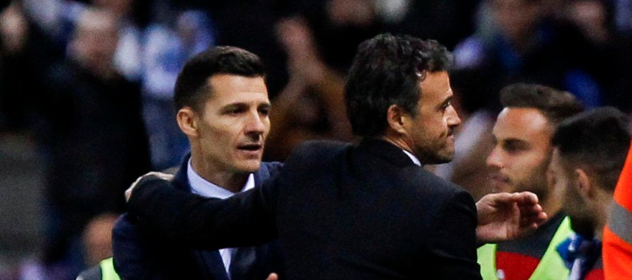Saludo entre Galca y Luis Enrique Saludo entre Galca y Luis Enrique