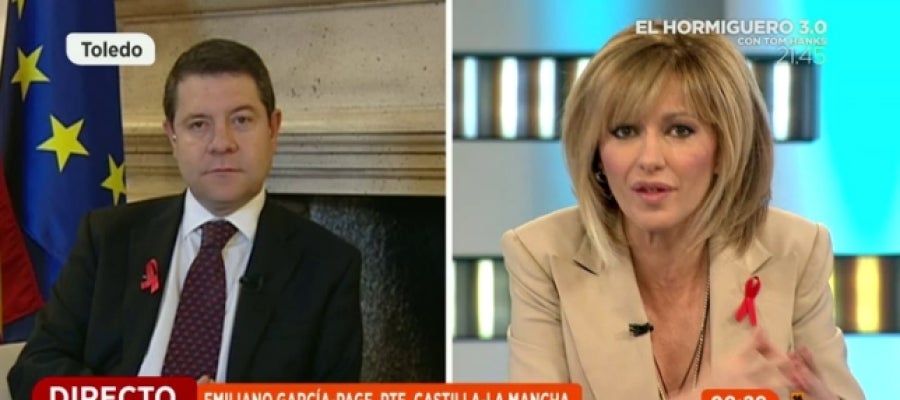 Emiliano García-Page con Susanna Griso. Emiliano García-Page con Susanna Griso.