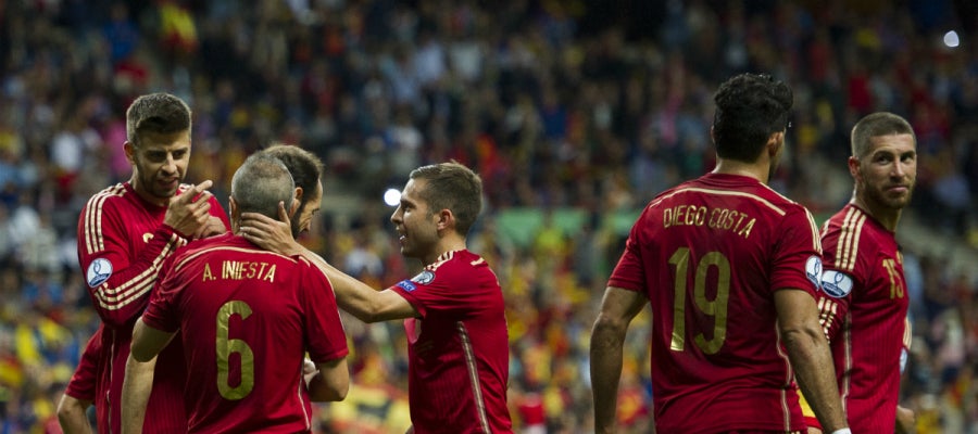 España celebra un gol España celebra un gol