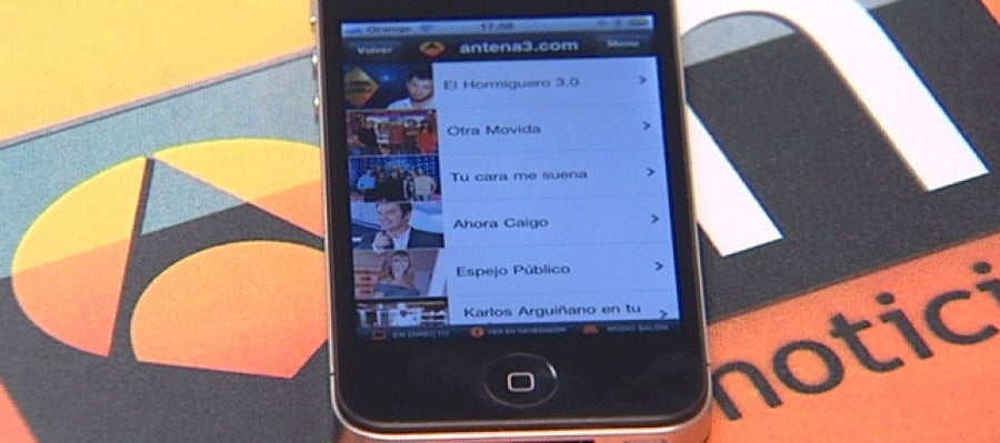 La aplicación de Antena 3, en un iPhone La aplicación de Antena 3, en un iPhone
