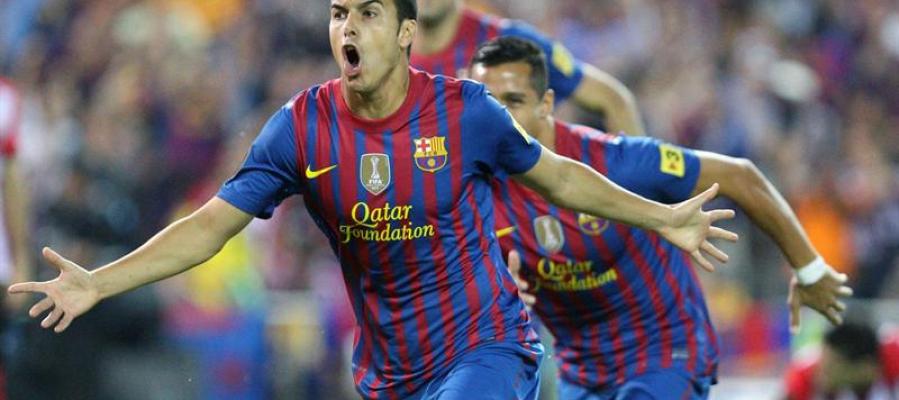 Pedro celebra su gol en la final Pedro celebra su gol en la final