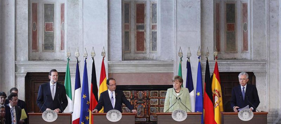 Rajoy, Hollande, Merkel y Monti Rajoy, Hollande, Merkel y Monti
