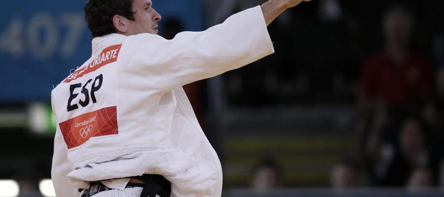 El judoka español Sugoi Uriarte durante su combate en Londres 2012 El judoka español Sugoi Uriarte durante su combate en Londres 2012