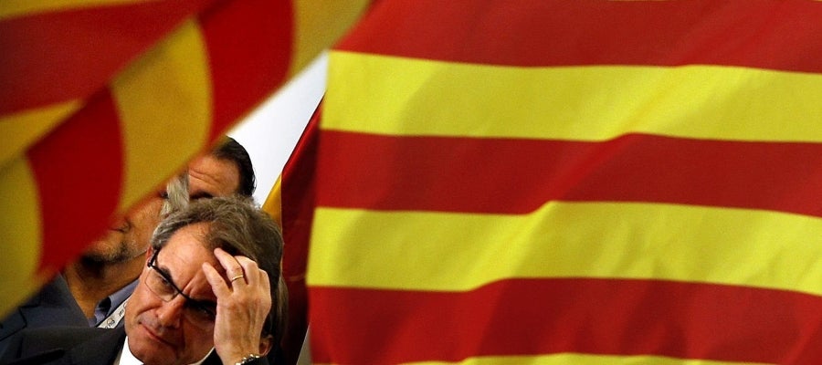 Artur Mas, en su comparecencia pública Artur Mas, en su comparecencia pública