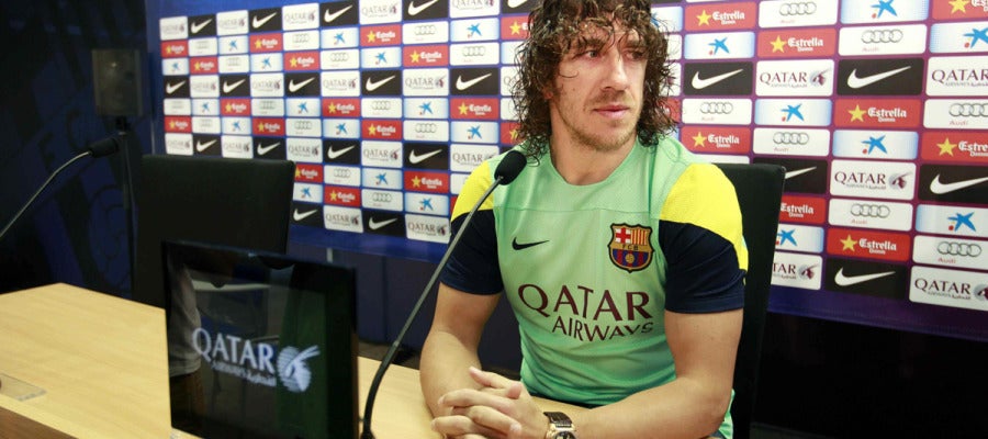 Carles Puyol, en rueda de prensa Carles Puyol, en rueda de prensa