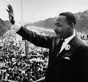 Martin Luther King en medio de un discurso. Martin Luther King en medio de un discurso.