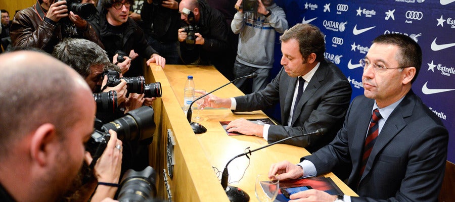 Rosell y Bartomeu, en rueda de prensa Rosell y Bartomeu, en rueda de prensa