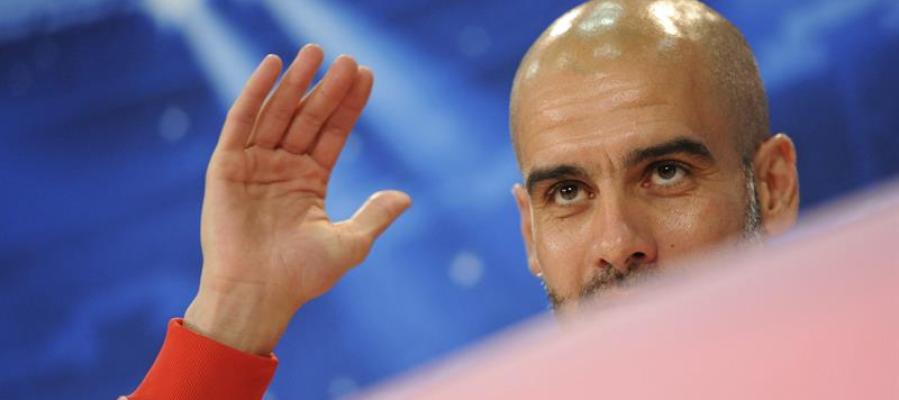 Pep Guardiola en rueda de prensa Pep Guardiola en rueda de prensa
