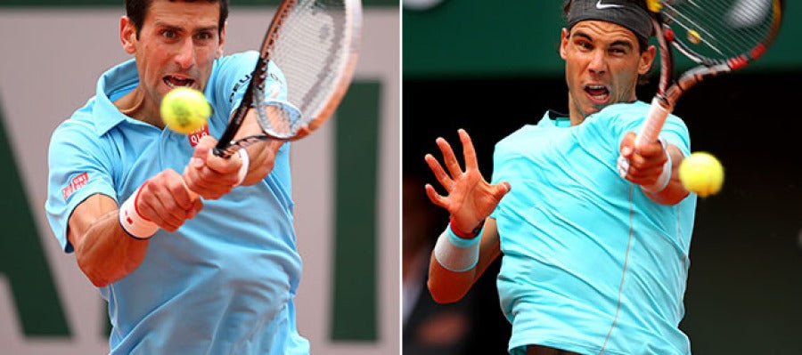 Djokovic y Nadal, en acción en Roland Garros Djokovic y Nadal, en acción en Roland Garros