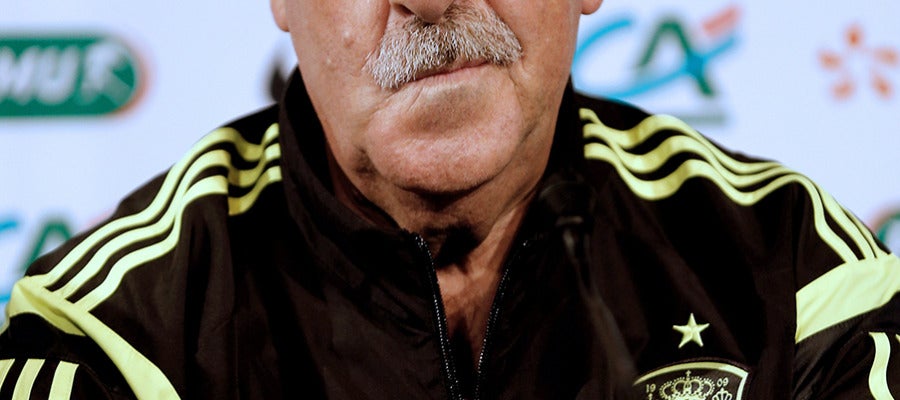Vicente del Bosque, durante la rueda de prensa Vicente del Bosque, durante la rueda de prensa