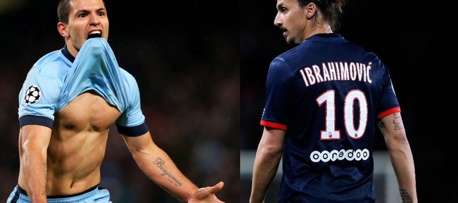 Sergio Agüero y Zlatan Ibrahimovic, amenazas en la Champions para los equipos españoles Sergio Agüero y Zlatan Ibrahimovic, amenazas en la Champions para los equipos españoles