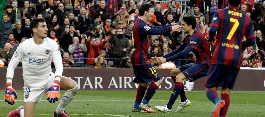 Messi celebra el 2-0 ante Mariño Messi celebra el 2-0 ante Mariño