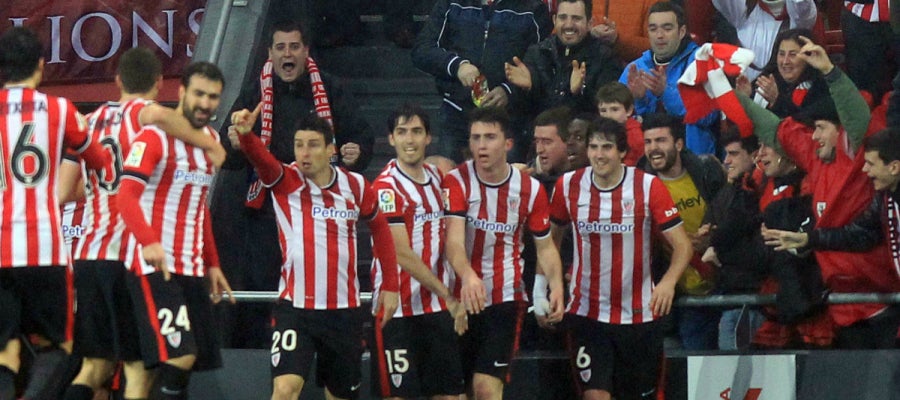Los jugadores del Athletic celebran un gol Los jugadores del Athletic celebran un gol