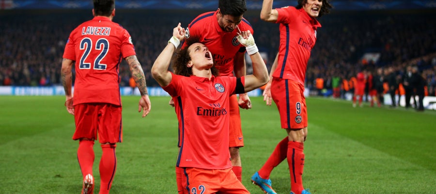 David Luiz celebra su gol David Luiz celebra su gol