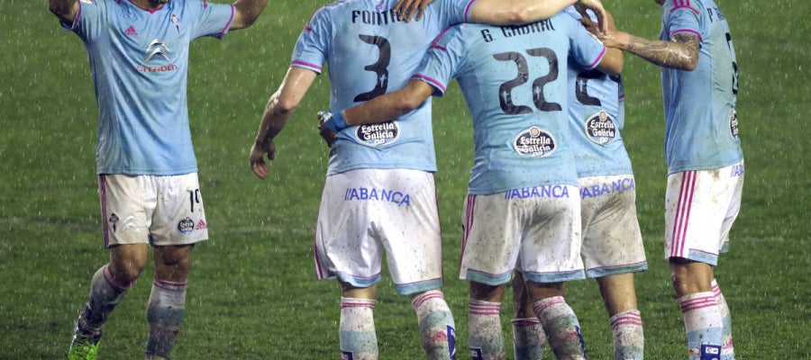 El Celta celebra un gol El Celta celebra un gol