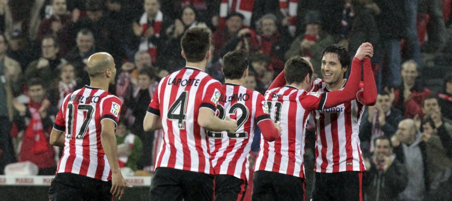 Los jugadores del Athletic festejan un tanto Los jugadores del Athletic festejan un tanto