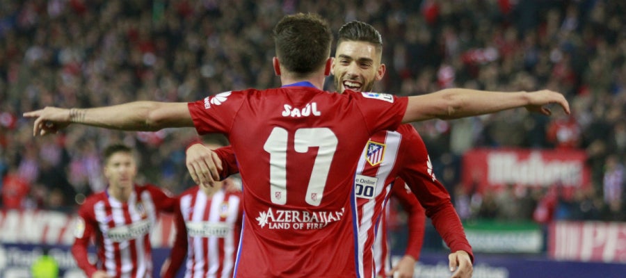 Saúl celebra su gol contra el Athletic Saúl celebra su gol contra el Athletic