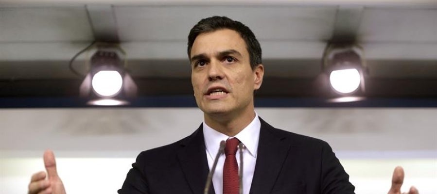 El secretario general del PSOE, Pedro Sánchez, comparece en Ferraz El secretario general del PSOE, Pedro Sánchez, comparece en Ferraz