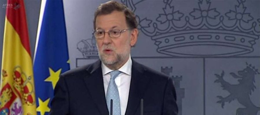 Mariano Rajoy durante su comparecencia en Moncloa Mariano Rajoy durante su comparecencia en Moncloa