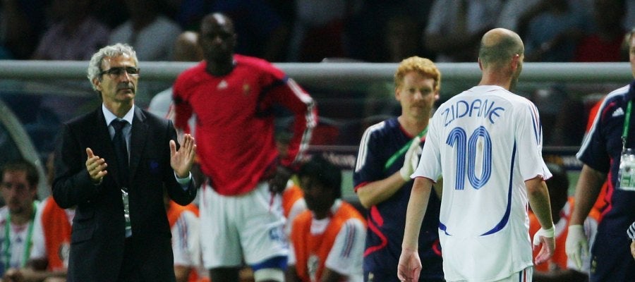 Domenech y Zidane en el Mundial de 2006 Domenech y Zidane en el Mundial de 2006