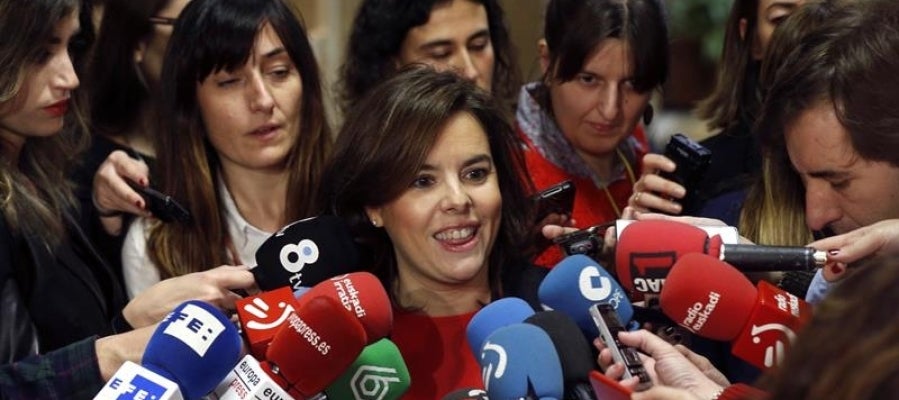 La vicepresidenta del Gobierno en funciones, Soraya Sáenz de Santamaría La vicepresidenta del Gobierno en funciones, Soraya Sáenz de Santamaría