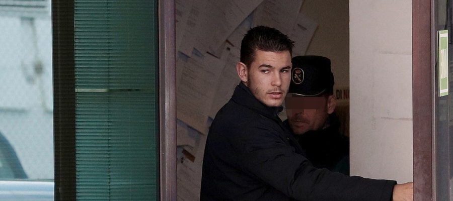 Lucas Hernández, a su llegada al juzgado Lucas Hernández, a su llegada al juzgado