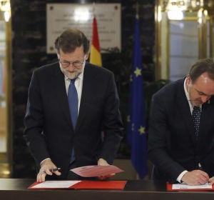 Rajoy y el presidente de UPN, Javier Esparza Rajoy y el presidente de UPN, Javier Esparza