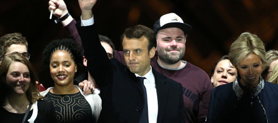 Emmanuel Macron tras su victoria en las elecciones en Francia Emmanuel Macron tras su victoria en las elecciones en Francia