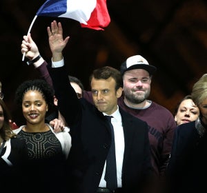 Emmanuel Macron tras su victoria en las elecciones en Francia Emmanuel Macron tras su victoria en las elecciones en Francia