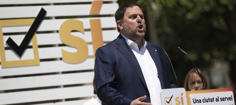 Oriol Junqueras en el primer acto de campaña por el si a la independecia Oriol Junqueras en el primer acto de campaña por el si a la independecia