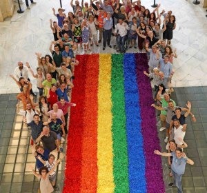 Bandera LGTBI del World Pride de Madrid Bandera LGTBI del World Pride de Madrid