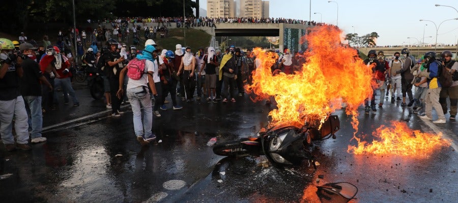 Imagen de archivo de una protesta en Venezuela contra Nicolás Maduro Imagen de archivo de una protesta en Venezuela contra Nicolás Maduro
