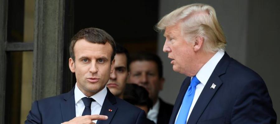 Emmanuel Macron y Donald Trump se reúnen en París Emmanuel Macron y Donald Trump se reúnen en París