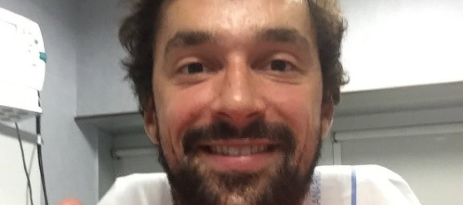 Sergio Llull, tras sufrir su grave lesión de rodilla Sergio Llull, tras sufrir su grave lesión de rodilla