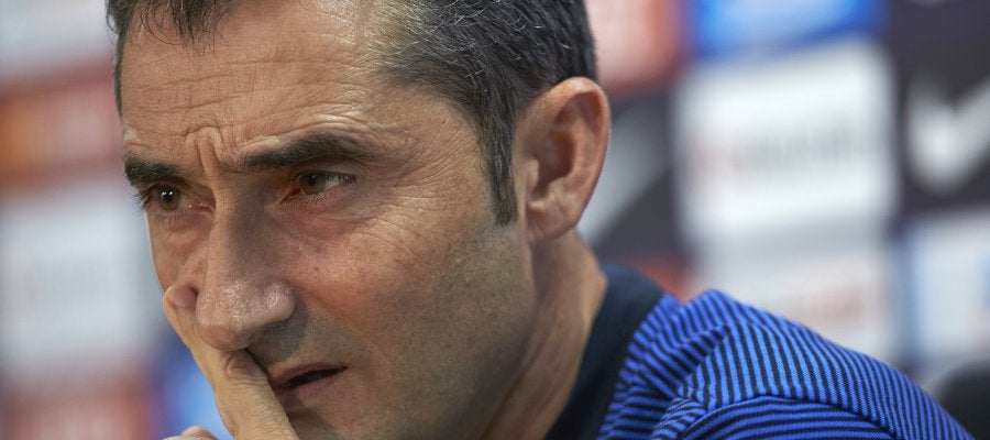 Ernesto Valverde, durante una rueda de prensa Ernesto Valverde, durante una rueda de prensa