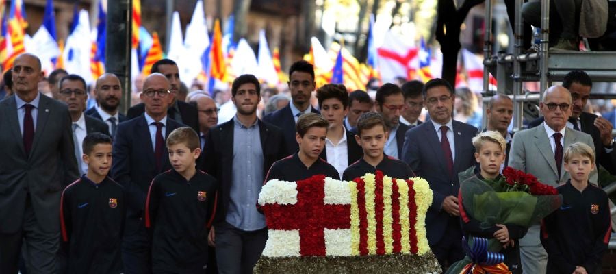 El Barça, en la ofrenda floral al monumento a Rafael Casanova por la Diada El Barça, en la ofrenda floral al monumento a Rafael Casanova por la Diada