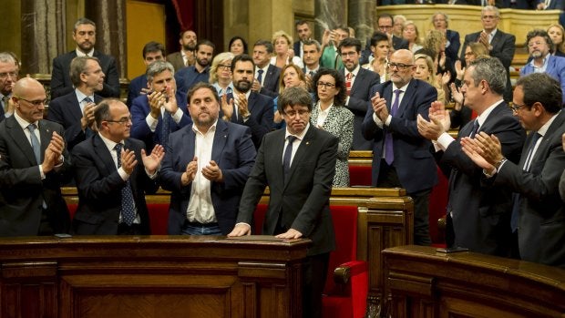 Carles Puigdemont, president de la Generalitat, en el Parlament Carles Puigdemont, president de la Generalitat, en el Parlament