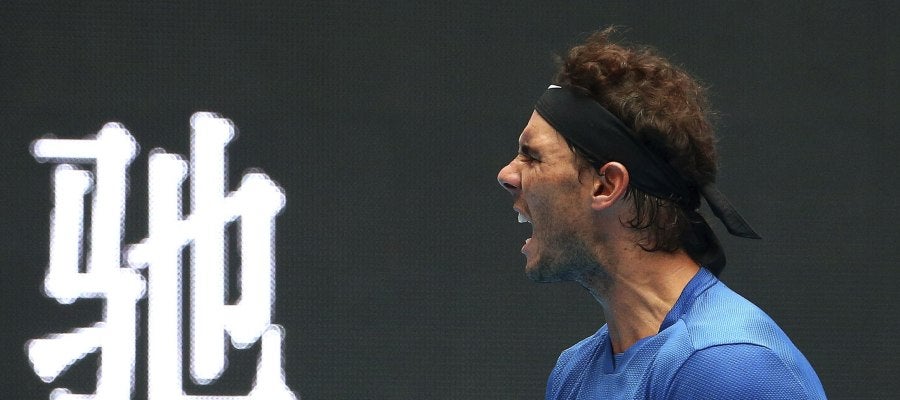 Rafa Nadal en pleno partido Rafa Nadal en pleno partido