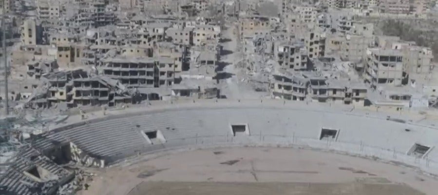 Imagen desde el cielo de la capital de Daesh en Siria Imagen desde el cielo de la capital de Daesh en Siria