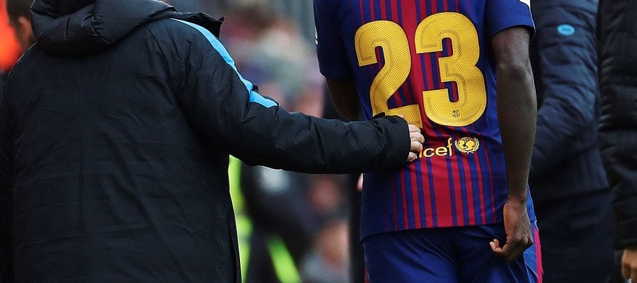 Umtiti tras su lesión Umtiti tras su lesión