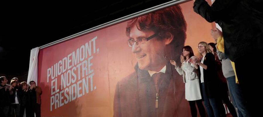 Acto de inicio de campaña de JxCat con Puigdemont en Bruselas Acto de inicio de campaña de JxCat con Puigdemont en Bruselas