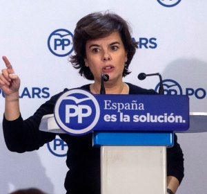 La vicepresidenta del Gobierno, Soraya Sáenz de Santamaría La vicepresidenta del Gobierno, Soraya Sáenz de Santamaría