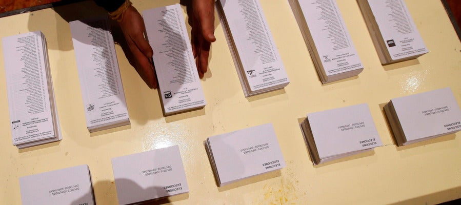 Papeletas electorales de en Cataluña Papeletas electorales de en Cataluña