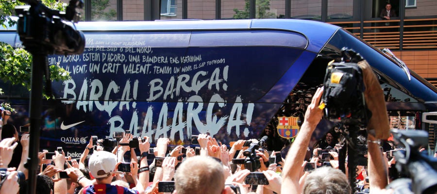 El autobús del Barcelona, en 2015 El autobús del Barcelona, en 2015