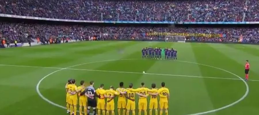 Minuto de silencio por 'Quini' antes del Barcelona - Atlético de Madrid Minuto de silencio por 'Quini' antes del Barcelona - Atlético de Madrid