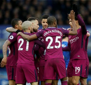 El Manchester City celebra un gol El Manchester City celebra un gol