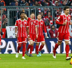 El Bayern celebra un gol ante el Borussia Dortmund El Bayern celebra un gol ante el Borussia Dortmund